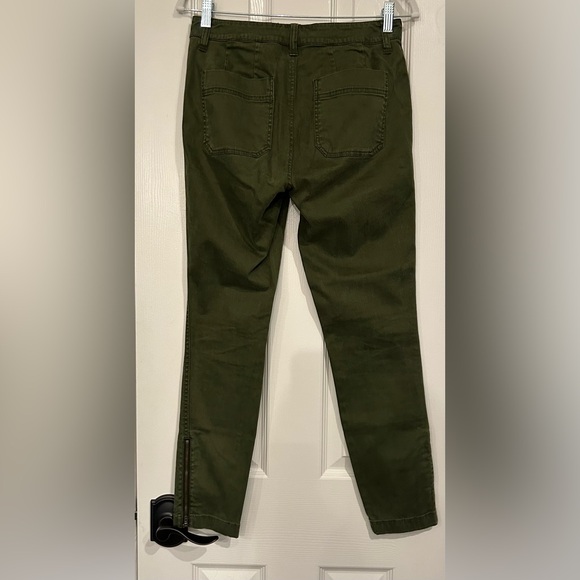 J. Crew Skinny stretch cargo pant with zippers Green Size 27 - Picture 3 of 9